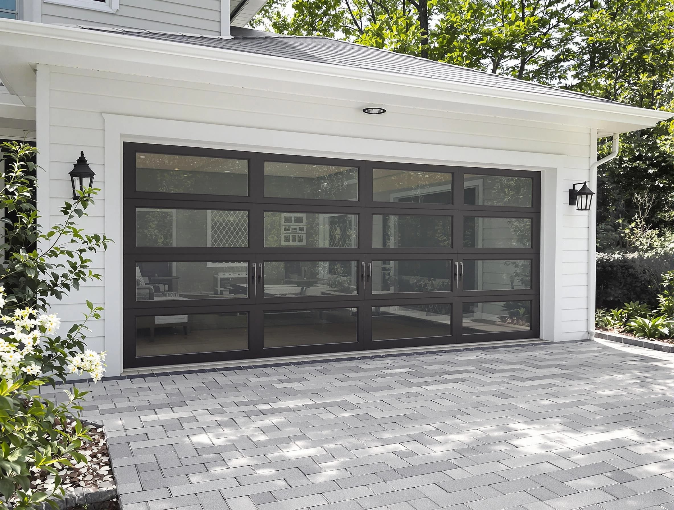 Enon Garage Door Repair design specialist presenting custom garage door options to Enon homeowner