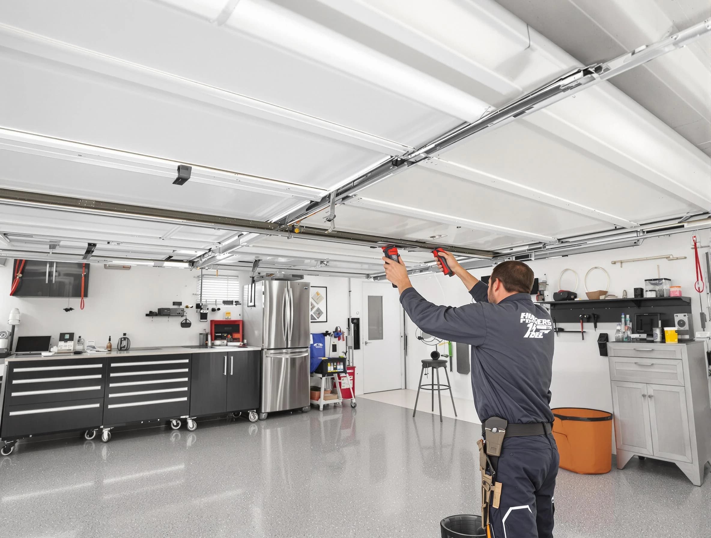 Overhead garage door repair service by Enon Garage Door Repair in Enon