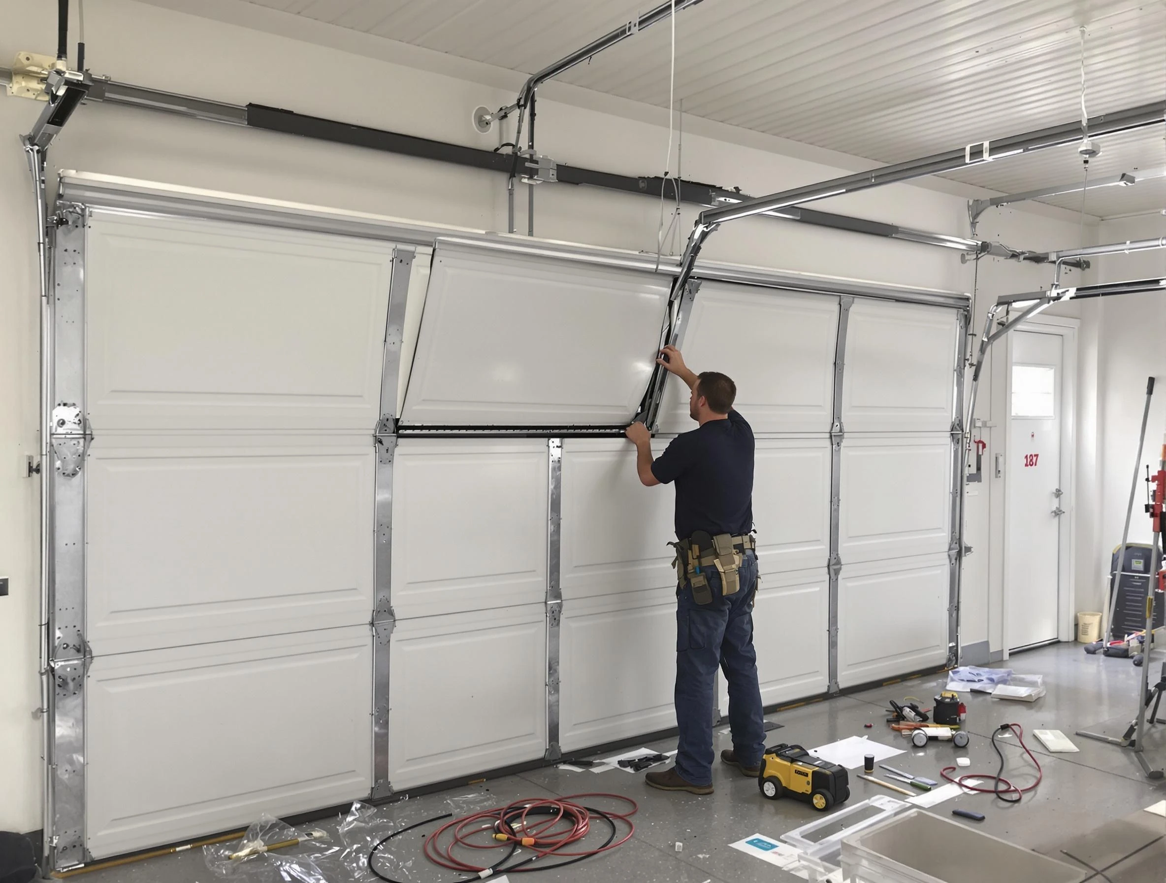 Garage Door Section Replacement in Enon