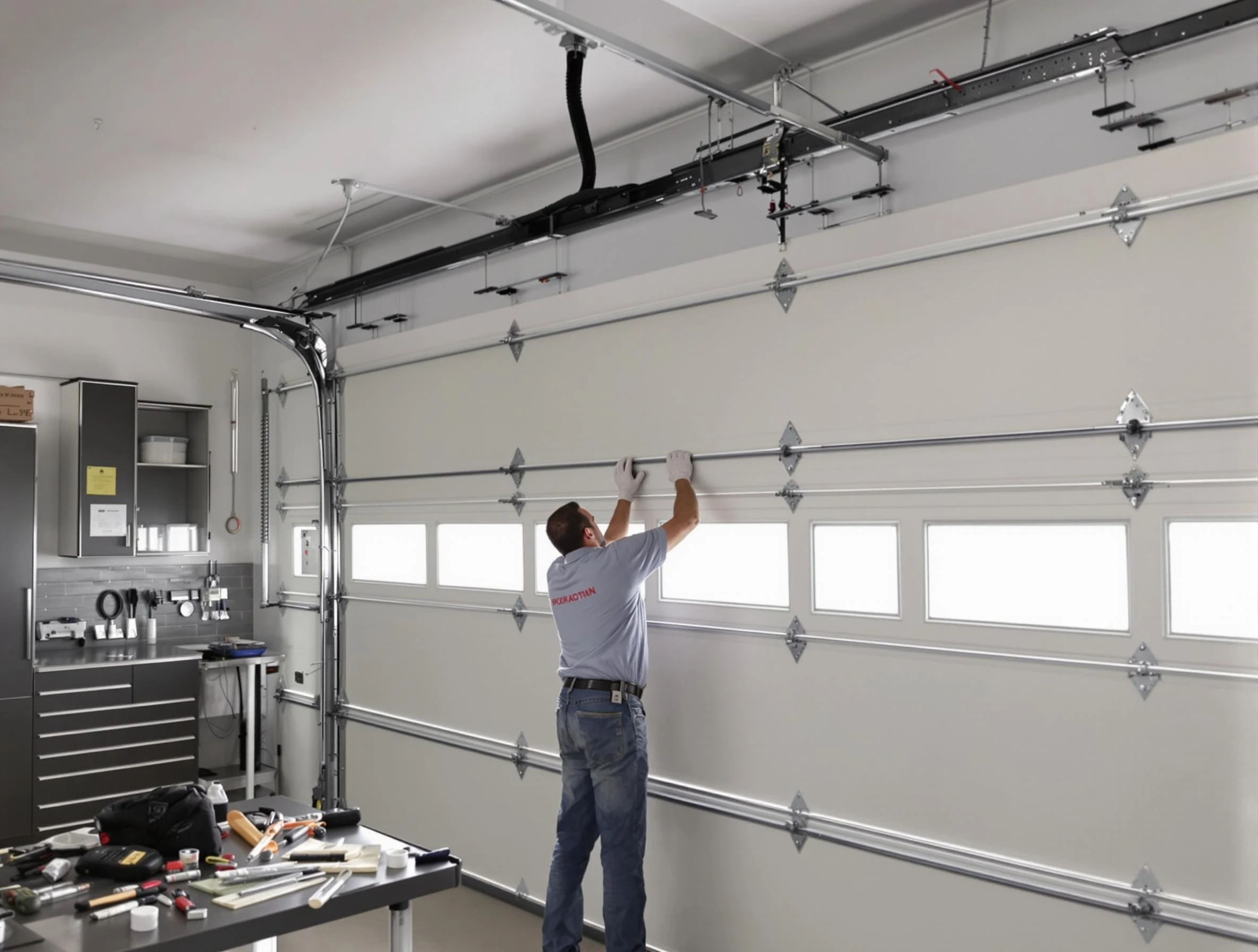 Garage Door Track Repair in Enon