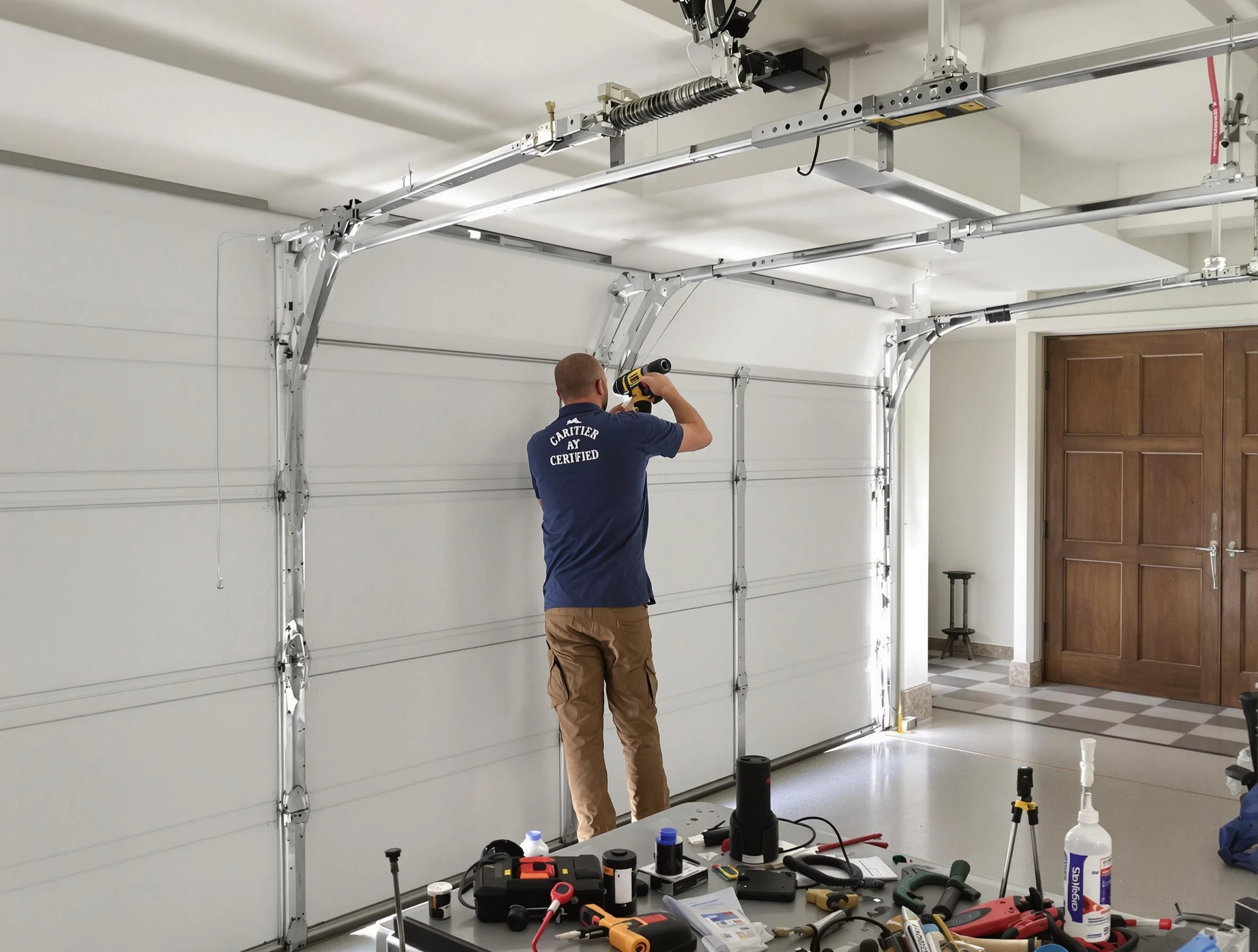 Enon Garage Door Repair certified technician performing precision garage door repair in Enon