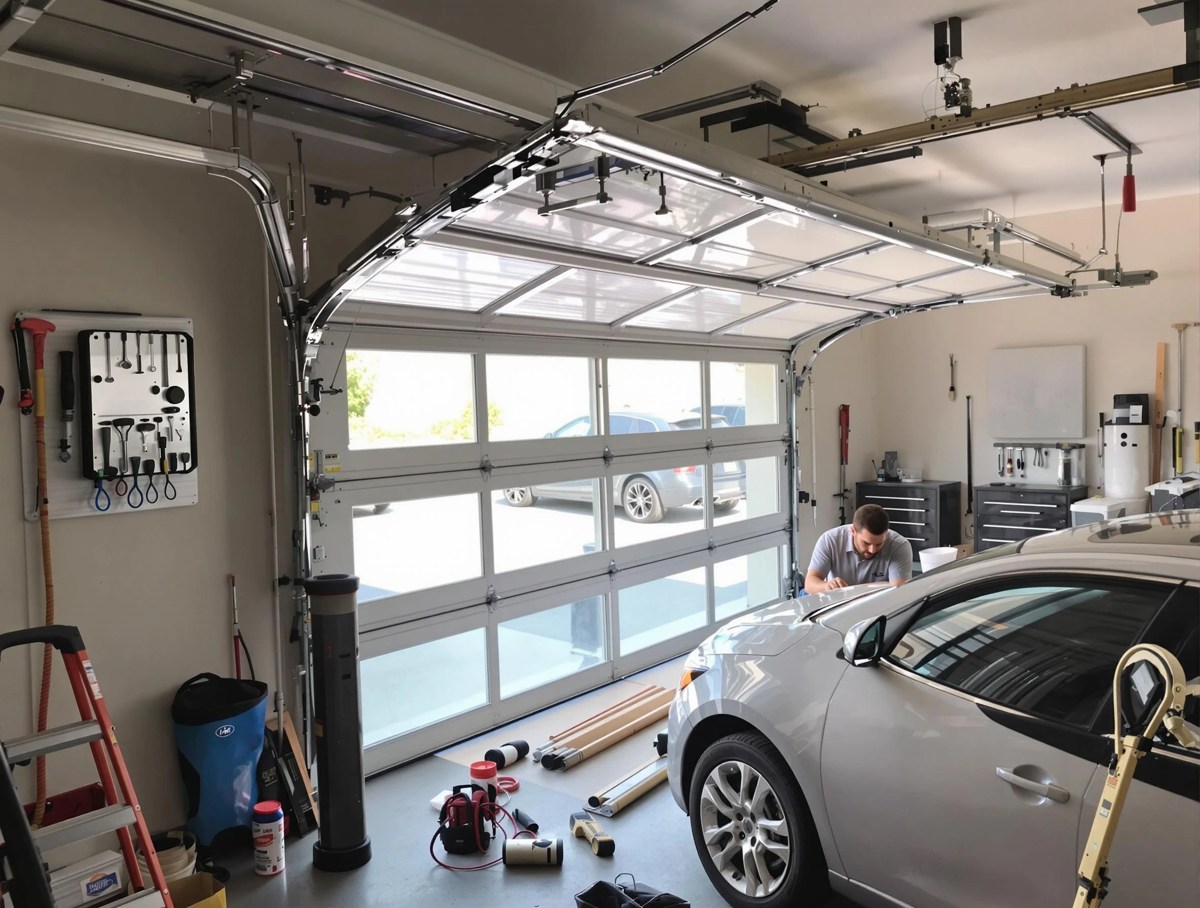 Garage door noise reduction service by Enon Garage Door Repair in Enon