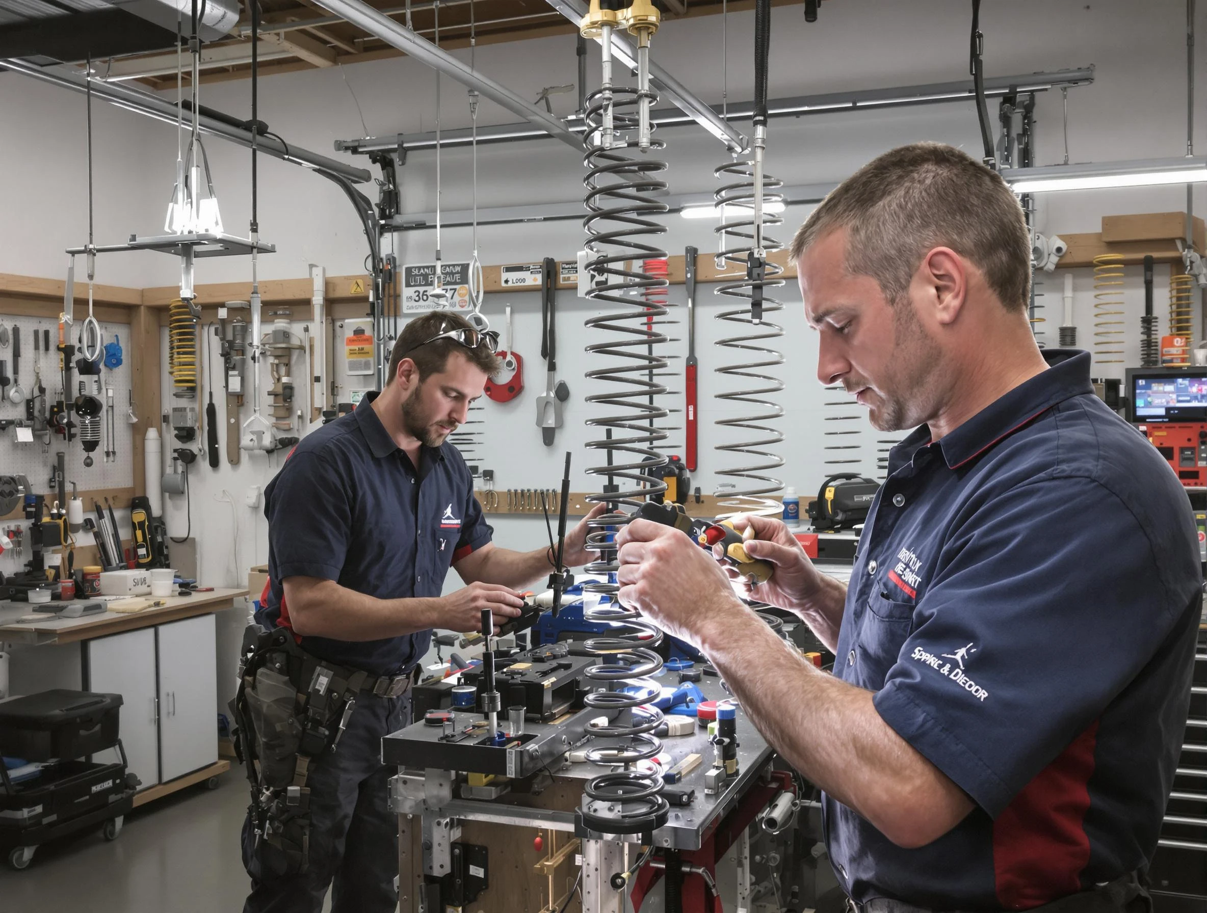 Garage door spring repair service by Enon Garage Door Repair in Enon