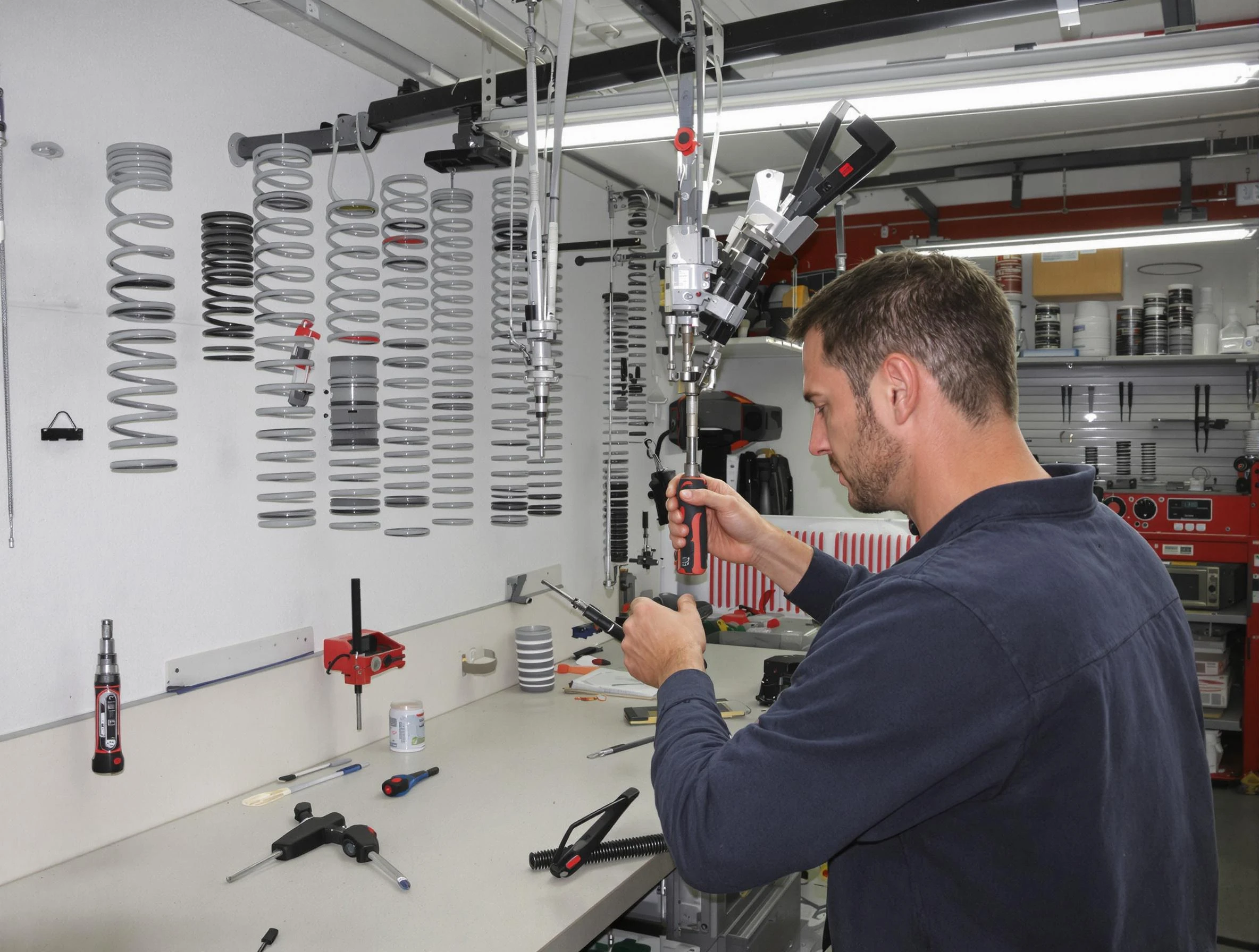 Enon Garage Door Repair safety certified technician performing precision spring replacement in Enon